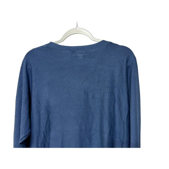 MELISSA PAIGE WOMENS SWEATER RIBBED BLOCK-STITCH DOLMAN SLEEVE BLUE SIZE SMALL - Picture 8 of 12